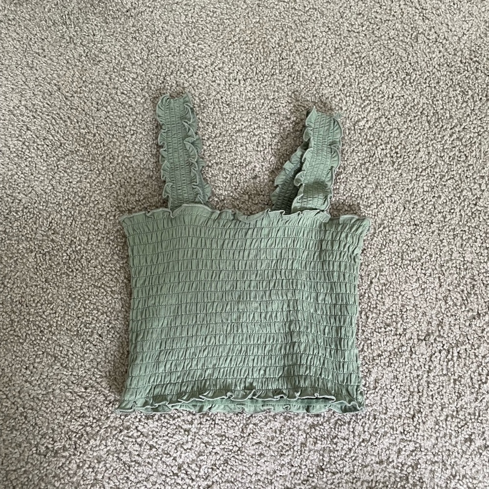 Cropped Green Tank Top